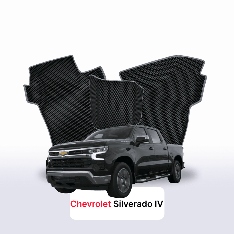 Fußmatten EVA für Chevrolet Silverado(T1XX) 4 gen 2019-2028 jahr PICK-UP doppelkabine Grew