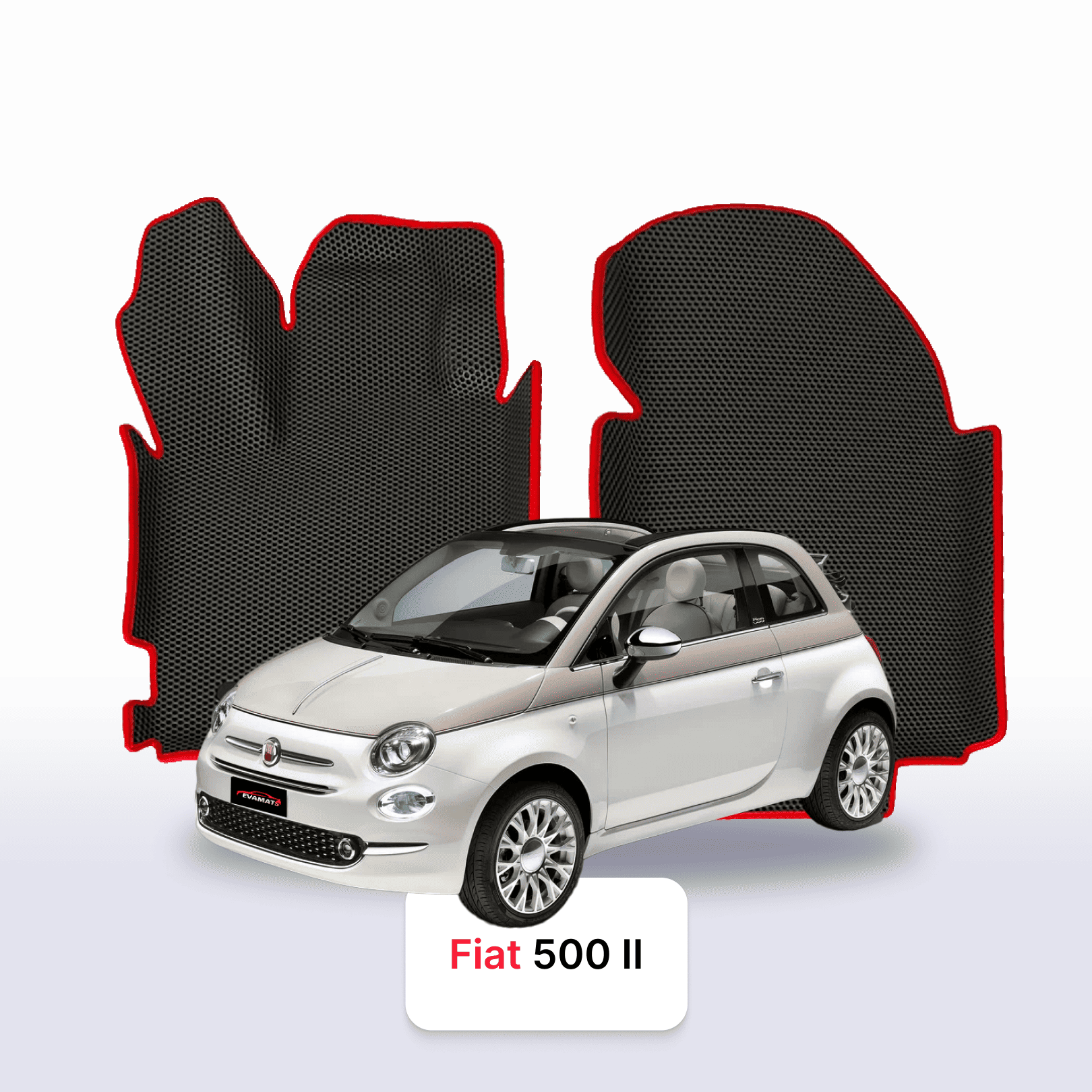 Fußmatten EVA für Fiat 500 2 gen 2007-2024 jahr SCHÄGHECK 3 türer CABRIO