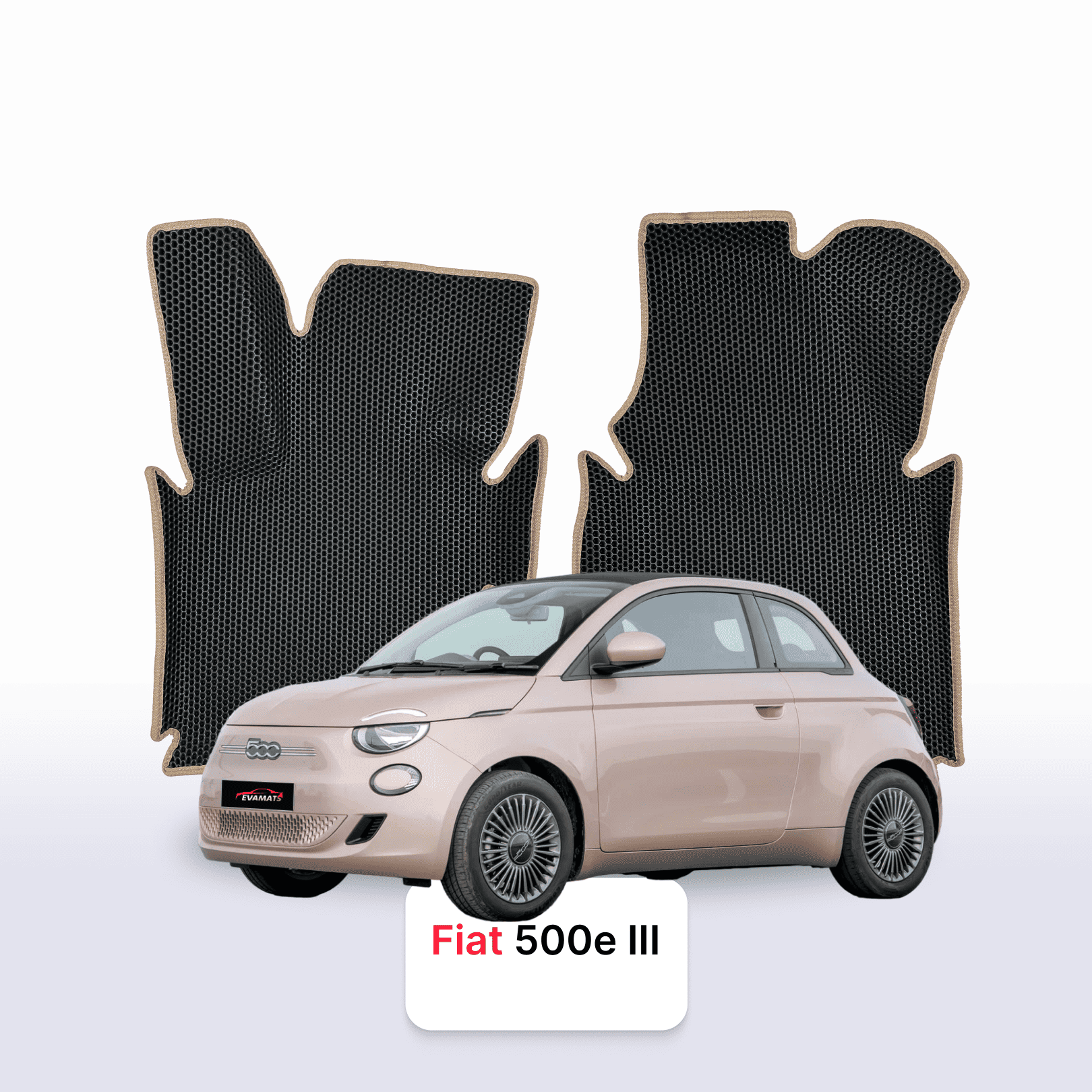Fußmatten EVA für Fiat 500E 3 gen 2020-2028 jahr Elektrisch SCHÄGHECK 3 türer CABRIO