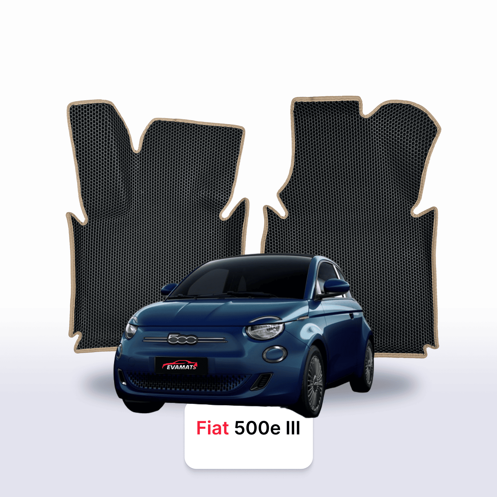 Fußmatten EVA für Fiat 500E 3 gen 2020-2028 jahr Elektrisch SCHÄGHECK 3 türer