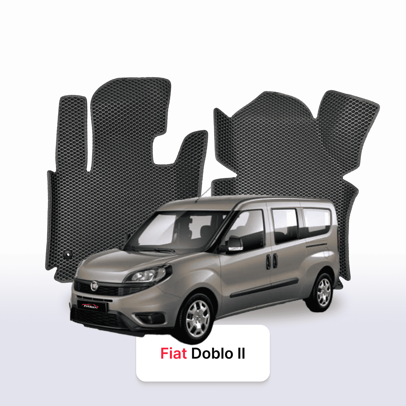 Fußmatten EVA für Fiat Doblo 2 gen 2015-2023 jahr LONG MINIVAN