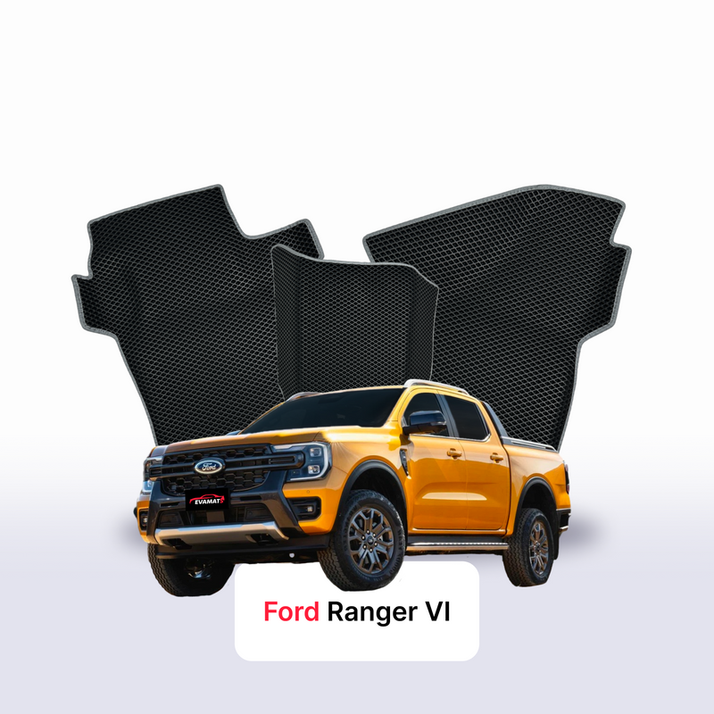 Fußmatten EVA für Ford Ranger 6 gen 2022-2028 jahr PICK-UP doppelkabine (Double Cab)