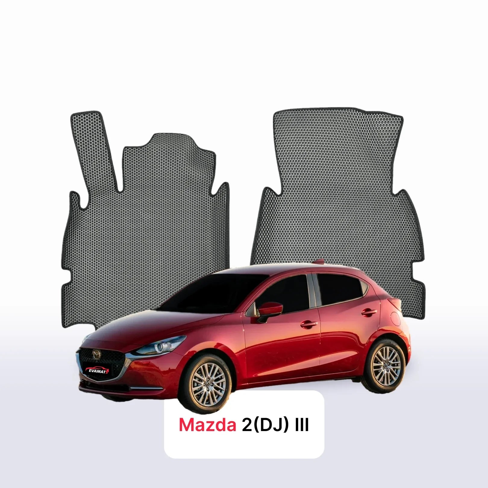 Fußmatten EVA für Mazda 2(DJ) 3 gen 2014-2028 Jahr SCHRÄGHECK 5-Türer + EVA-Fersenpolster