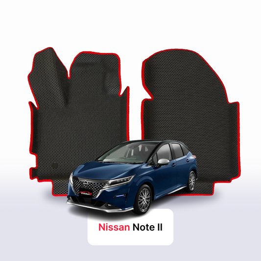 Fußmatten EVA für Nissan Note II gen 2012-2026 jahr SCHÄGHECK 5 türer