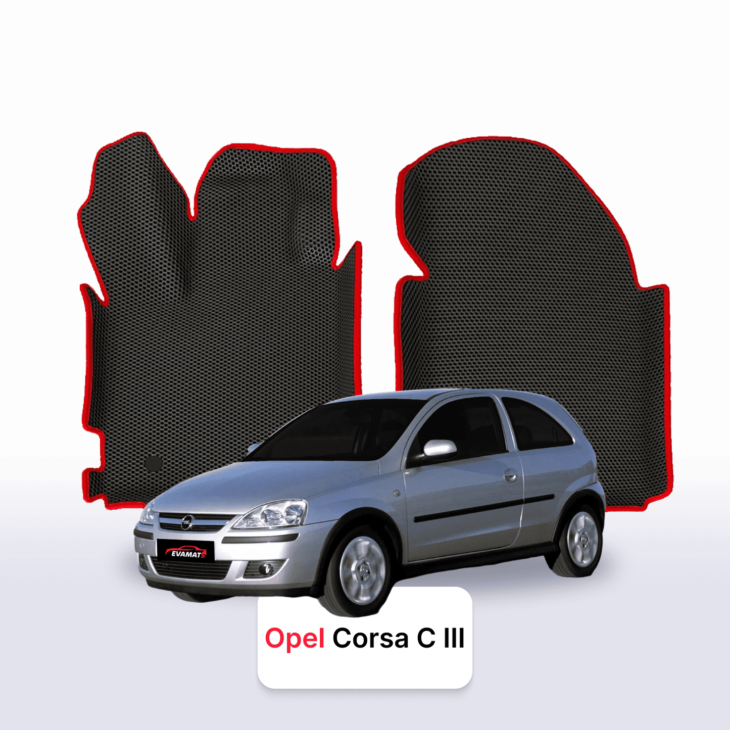 Fußmatten EVA für Opel Corsa C 3 gen 2000-2006 jahr SCHÄGHECK 3 türer